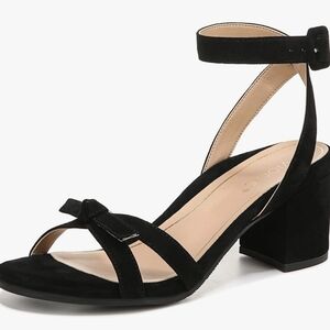 Vionic Black Ankle Strap Block Heel Sandals